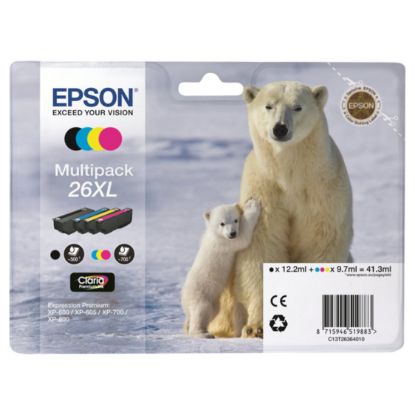 Imagem de Tinteiro Epson 26 XL Multipack 4 Cores - T2636