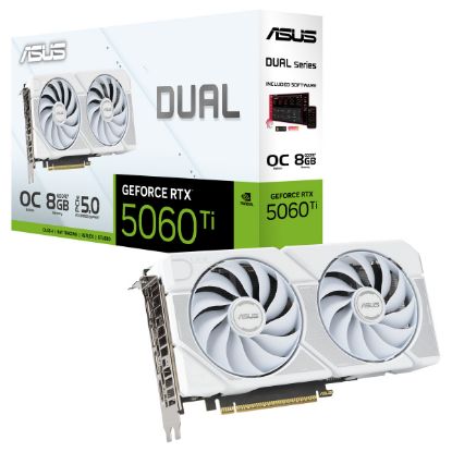 Imagem de Placa Gráfica Asus GeForce RTX 5060 Ti DUAL OC WHITE 8GB DLSS4