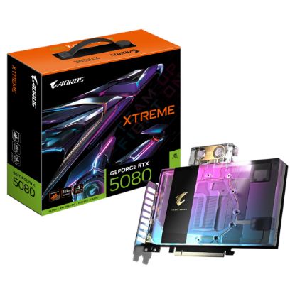 Imagem de Placa Gráfica Gigabyte GeForce RTX 5080 AORUS XTREME WATERFORCE 16GB DLSS4 s/ Cooler