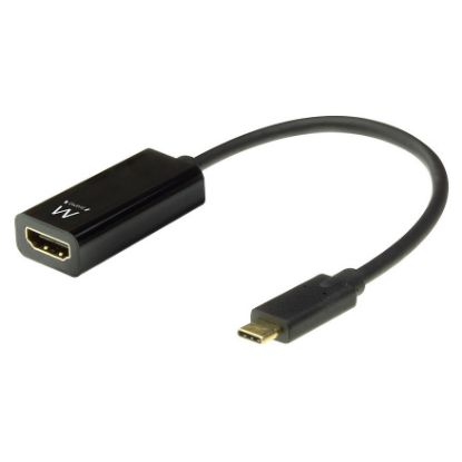 Imagem de Cabo Adaptador Type-C p/ HDMI M/F Ewent Preto - 15cm