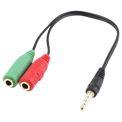 Imagem de Cabo Adaptador Audio 3.5mm p/ Dual 3.5mm Ewent M/F - 15cm