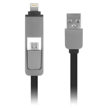 Imagem de Cabo Lightning & MicroUSB p/ USB2.0 1Life - 1Mtr