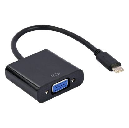 Imagem de Cabo Adaptador Type-C p/ VGA M/F Gembird Preto - 15cm