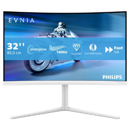 Imagem de Monitor Philips Gaming Envia 31.5" 32M2C5501 VA QHD 16:9 Curvo 180Hz HDR10 (0.5ms) Branco
