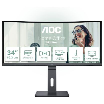 Imagem de Monitor AOC 34" CU34P3CV VA WQHD 21:9 Curvo 100Hz (4ms)