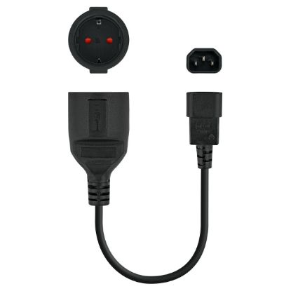 Imagem de Cabo Adaptador de Alimentação C14 p/ Schuko NanoCable - 25cm