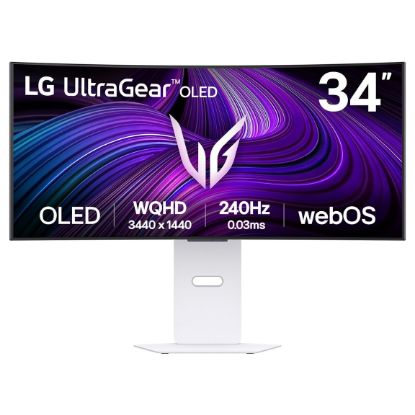 Imagem de Monitor LG 34" UltraGear 34GX90SA-W OLED WQHD 21:9 Curvo 240Hz G-Sync HDR400 (0.03ms) Branco