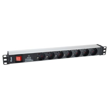 Imagem de Bloco de 7 tomadas Equip Surge Protection Alumínio Cinza (1U Horizontal)