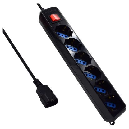 Imagem de Bloco de 6 tomadas Ewent p/ UPS IEC Preto - 1.5Mtr