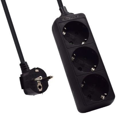 Imagem de Bloco de 3 tomadas Ewent Preto - 1.5Mtr