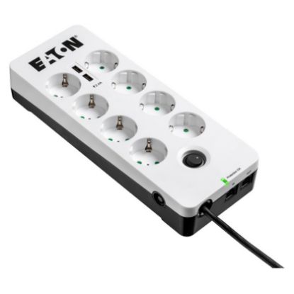 Imagem de Bloco de 8 tomadas Eaton PB8TUD + 2 Portas USB Charger + Tel