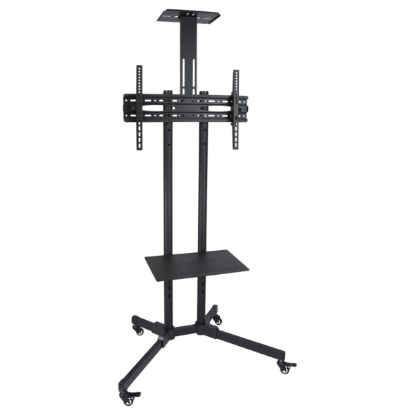 Imagem de Suporte Chão Móvel p/ Ecrã 37"/70" TooQ Inclinável c/ Prateleira Preto