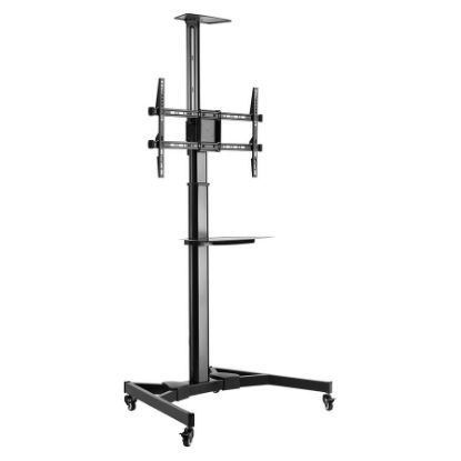 Imagem de Suporte Chão Móvel p/ Ecrã 37"/70" Ewent Inclinável/Giratório EW1540 c/ Prateleira Preto