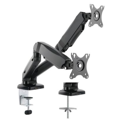 Imagem de Suporte Mesa Articulado p/ 2 Ecrãs 13"/34" Ewent c/ USB + Jacks Preto