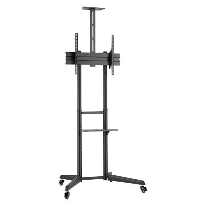 Imagem de Suporte Chão Móvel p/ Ecrã 37"/70" Ewent Inclinável/Giratório EW1539 c/ Prateleira Preto