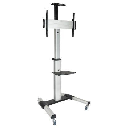 Imagem de Suporte Chão Móvel p/ Ecrã 37"/70" TooQ Inclinável/Giratório c/ Prateleira Prateado