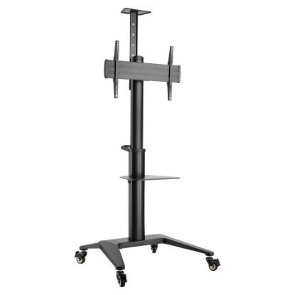 Imagem de Suporte Chão Móvel p/ Ecrã 37"/70" Napofix VWA1125B Inclinável/Rotativo c/ Prateleira Preto