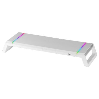 Imagem de Base Monitor Mars Gaming MGS-ONE RGB Stand Branco + 1x USB2.0