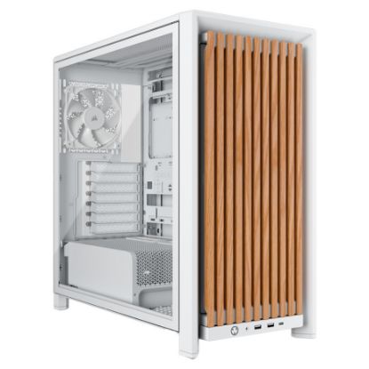 Imagem de Caixa Corsair Frame 4000D RS Wood Branca (E-ATX) (Vidro Temperado)