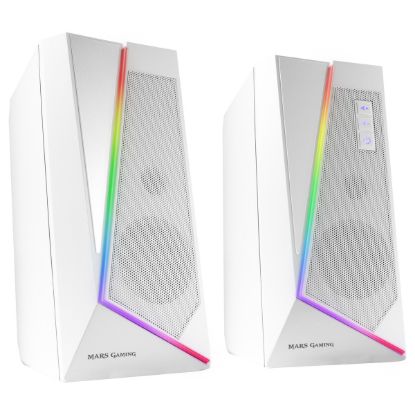 Imagem de Colunas Mars Gaming MS7 RGB 2.0 20W Bluetooth Brancas