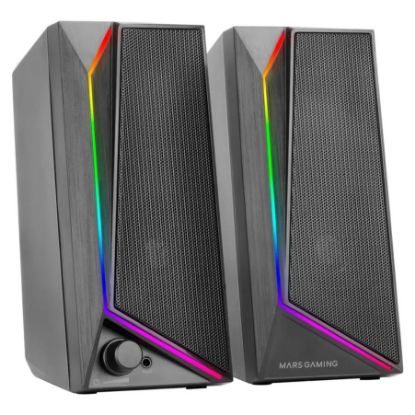 Imagem de Colunas Mars Gaming MS72 RGB 2.0 15W Pretas