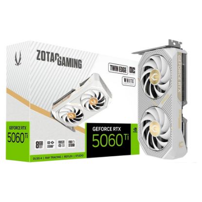 Imagem de Placa Gráfica ZOTAC GeForce RTX 5060 Ti TWIN EDGE OC WHITE 8GB DLSS4