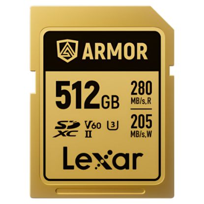 Imagem de Secure Digital Lexar Professional Armor Gold UHS-II 512GB Class10 (U3) V60 205/280MB/s