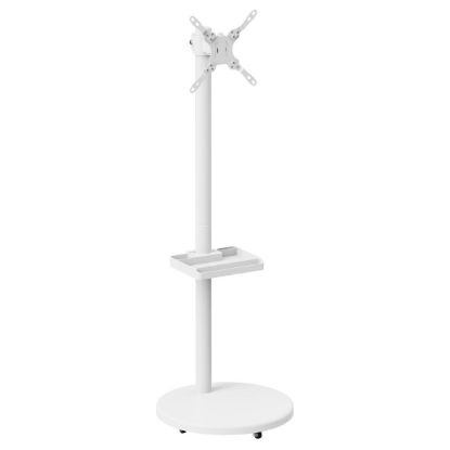 Imagem de Suporte Chão Móvel p/ Ecrã 17"/43" Ewent c/ Prateleira Branco
