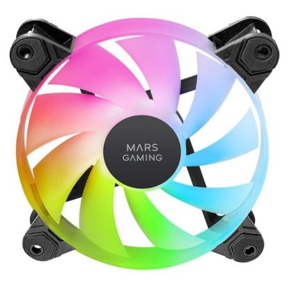 Imagem de Ventoinha 120mm Mars Gaming MF-4A ARGB PWM Preta (Pack4)