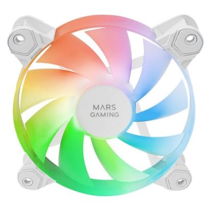 Imagem de Ventoinha 120mm Mars Gaming MF-4AW ARGB PWM Branca (Pack4)
