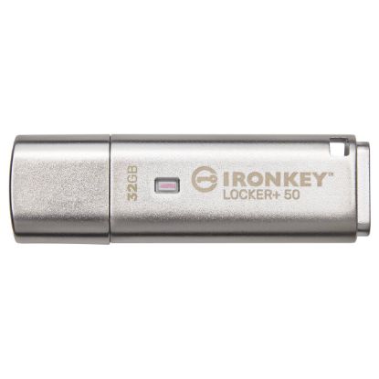 Imagem de Pen Drive Kingston IronKey Locker Plus 50 AES Encrypted 32Gb USB3.2 Prateada