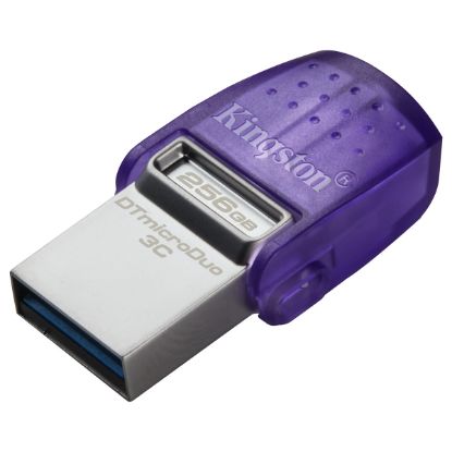 Imagem de Pen Drive Kingston microDuo 3C 256Gb USB3.2 Type-C Roxo