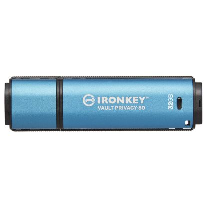 Imagem de Pen Drive Kingston IronKey Vault Privacy 50 AES-256 Encrypted 32Gb USB3.2 Azul