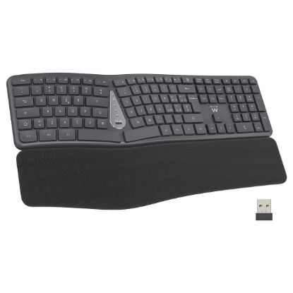 Imagem de Teclado Ewent EW3290 Ergonómico Multi-Device Wireless Preto (PT)